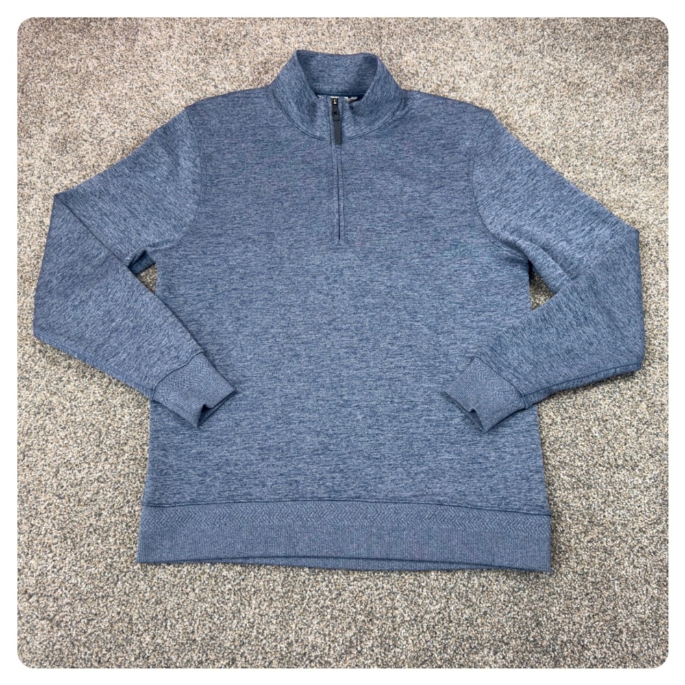 Nike Dri-FIT Mens Medium Blue Space Dye‎ Quarter Zip Pullover Sweater Mock Neck